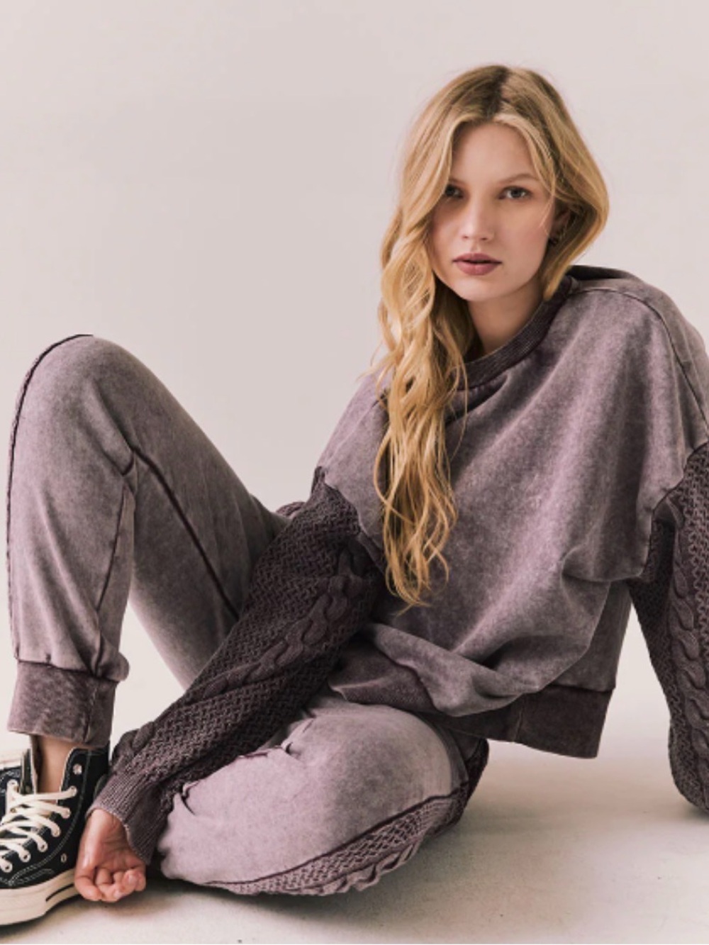 Chaser Bay Joggers & Marina Sweatshirt Set in Fig